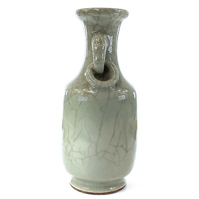 Lot 61 - A Chinese celadon crackle glaze vase.