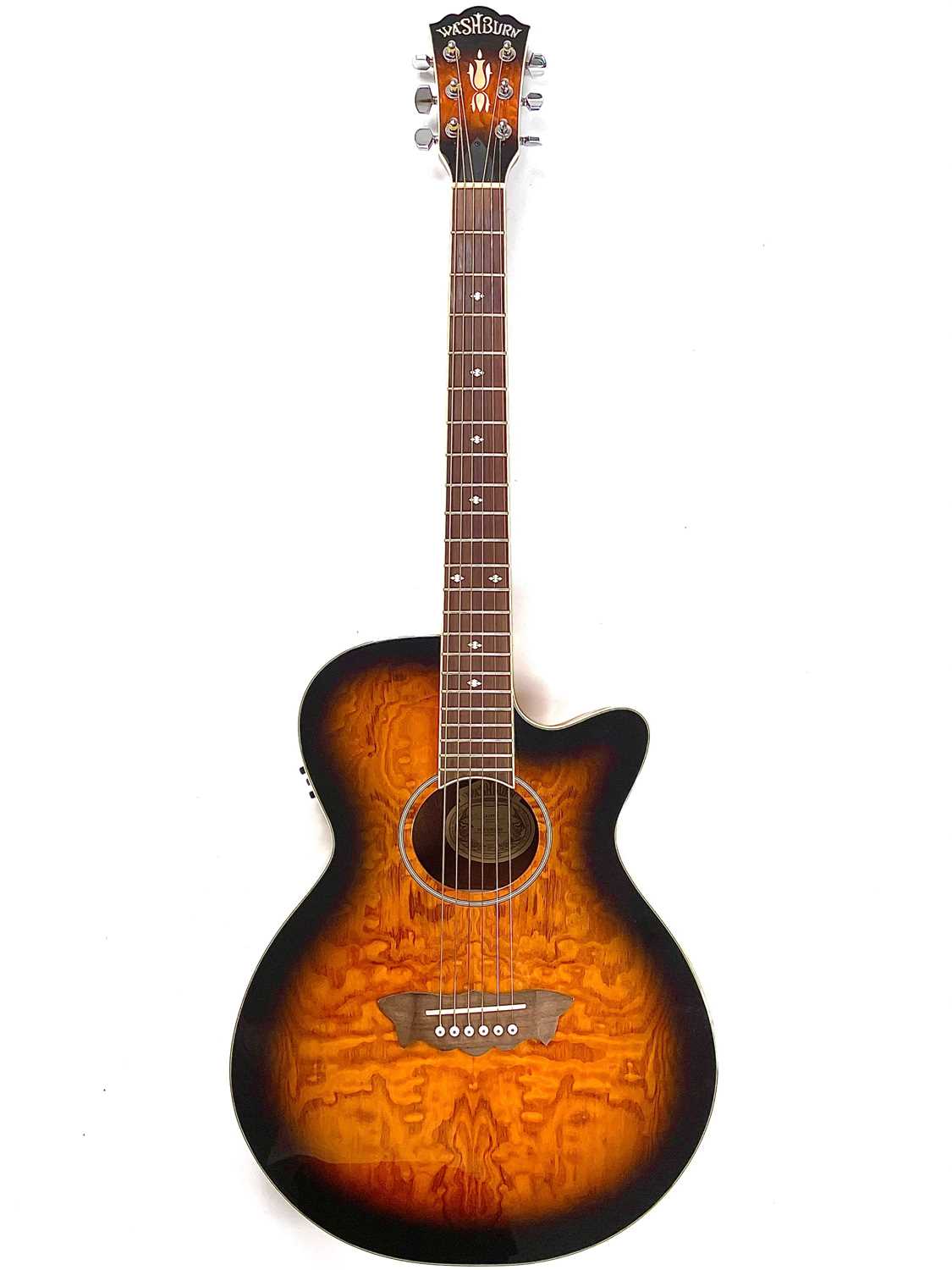 Lot 81 - A 'Washburn' EA18TS electro acoustic guitar.