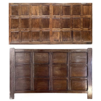 Lot 109 - Two large sections of oak room panelling, 18th century.
