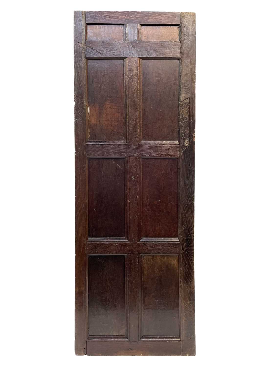 Lot 110 - A section of rectangular oak panelling, late 17th/early 18th century.