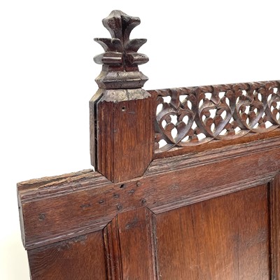 Lot 111 - Three sections of oak panelling, 17th century.