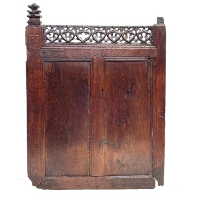 Lot 111 - Three sections of oak panelling, 17th century.