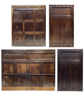 Lot 112 - Four sections of oak panelling, 18th century.