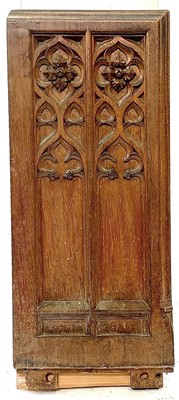 Lot 113 - Nine Victorian carved oak pew ends.