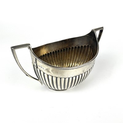 Lot 10 - A Victorian silver twin handled sugar bowl