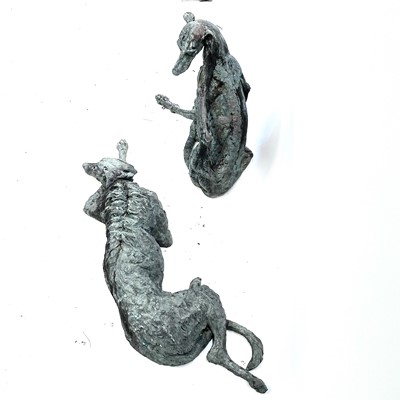 Lot 621 - Rosemary COOK (XX-XXI) Seated Whippet Bronzed...