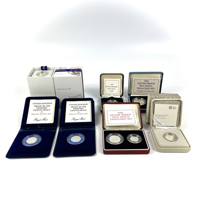Lot 144 - Great Britain Silver Proof Decimal Cased Royal Mint Coins (x7).