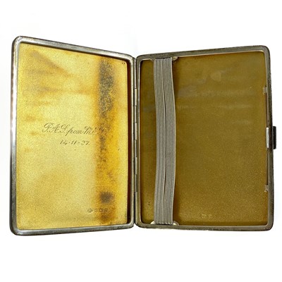 Lot 79 - A George VI silver cigarette case.