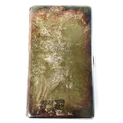 Lot 39 - A George V silver double section cigarette case.