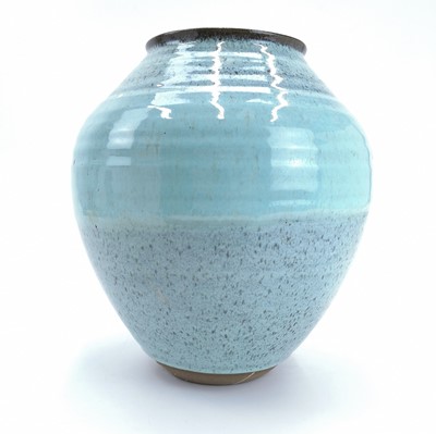 Lot 162 - A large Japanese studio pottery glazed vase, early-mid 20th century.