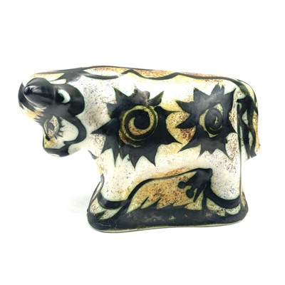 Lot 821 - A Celtic, Newlyn pottery bull decorated in the...