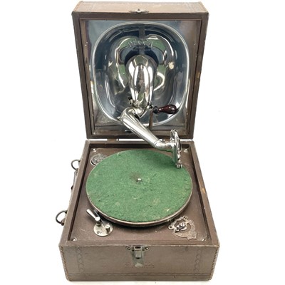 Lot 49 - A Decca Junior wind-up portable gramophone,...