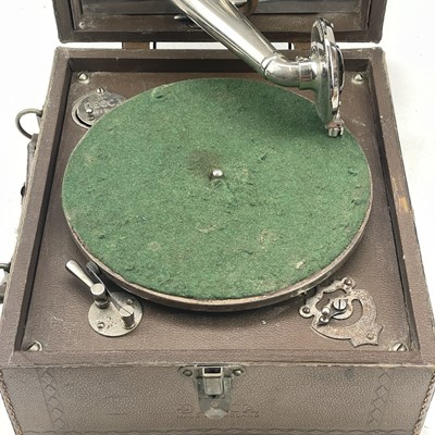 Lot 49 - A Decca Junior wind-up portable gramophone,...