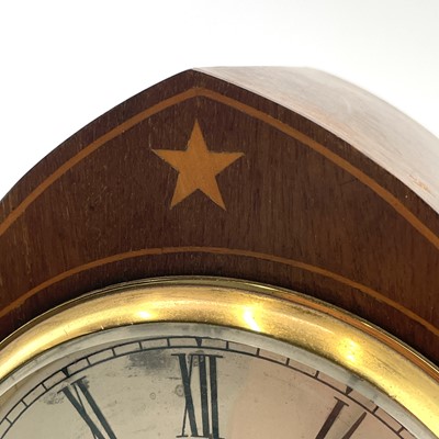 Lot 1713 - A mahogany and inlaid lancet shape mantel...