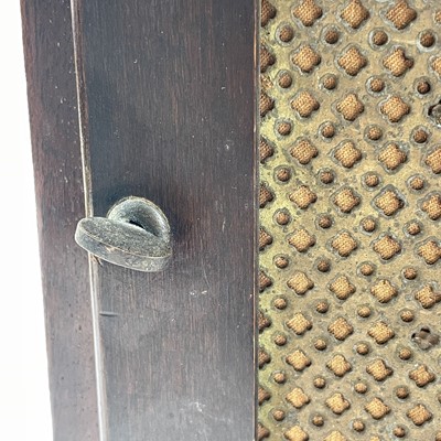 Lot 1713 - A mahogany and inlaid lancet shape mantel...