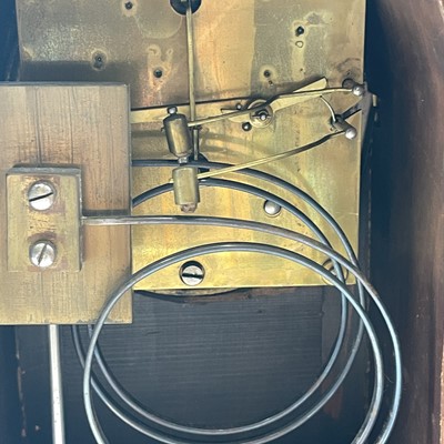 Lot 1713 - A mahogany and inlaid lancet shape mantel...