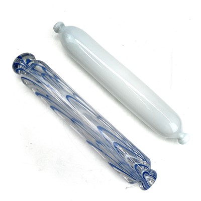 Lot 925 - A Victorian Nailsea type clear glass rolling...