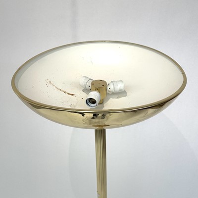 Lot 1839 - A modern gilt metal standard uplighter, with...