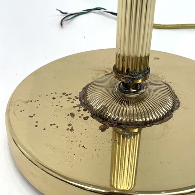 Lot 1839 - A modern gilt metal standard uplighter, with...