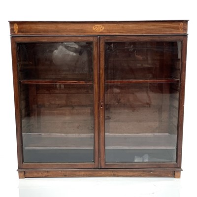 Lot 1837 - An Edwardian mahogany and inlaid bookcase,...