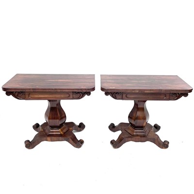 Lot 1816 - A pair of early Victorian rosewood tea tables,...