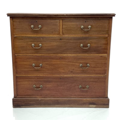 Lot 1868 - A late Victorian mahogany chest of two short...