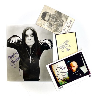 Lot 125 - Signed 'Ozzy Osbourne; and 'Moby' promotional photographs.