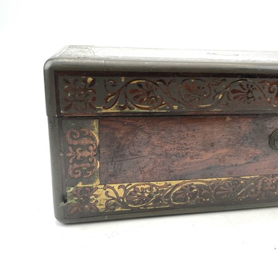 Lot 101 - A William IV rosewood and brass inlaid writing...