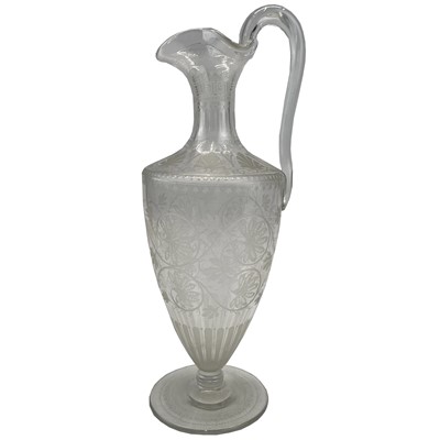 Lot 891 - A Victorian etched glass Champagne ewer, with...