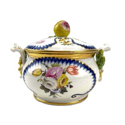 Lot 901 - A Sevres? soft paste porcelain ecuelle and...