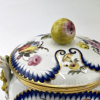 Lot 901 - A Sevres? soft paste porcelain ecuelle and...