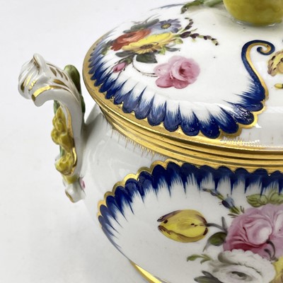 Lot 901 - A Sevres? soft paste porcelain ecuelle and...