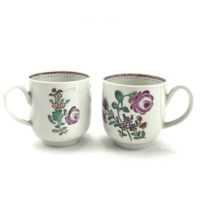 Lot 830 - A pair of Bow porcelain cups, circa 1760, with...