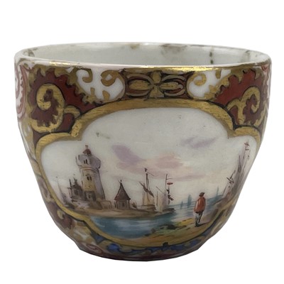 Lot 831 - A Meissen miniature cup, 19th century, painted...