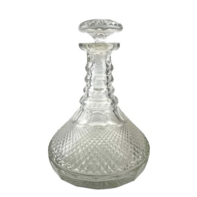 Lot 876 - A 19th century cut glass ship's decanter and...