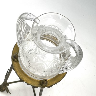 Lot 102 - A Victorian etched glass amphora shape vase,...