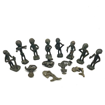 Lot 138 - Eight Ashanti bronze small figures.
