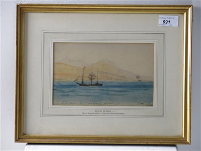 Lot 215 - Edwin HAYES (1819-1904) 'A Ship Hove to Coast...