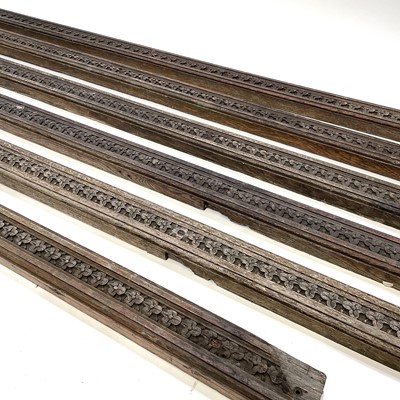 Lot 133 - A quantity of carved oak room mouldings, 19th century.