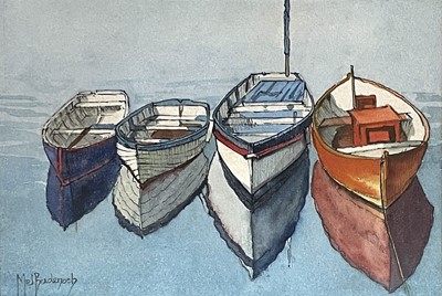 Lot 1427 - Mel BADENOCH (XX) Harbour scene Watercolour 19....