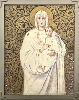 Lot 106 - An early 20th century Russian icon decorated...