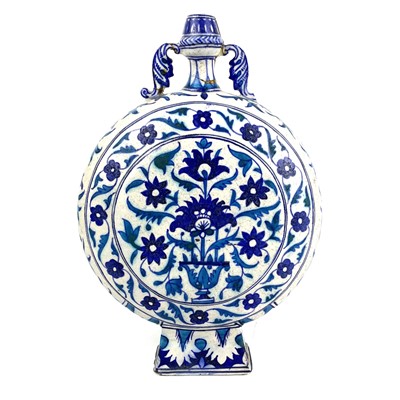 Lot 1004 - A Multan pottery moon flask, Sindh, Pakistan, 19th century.