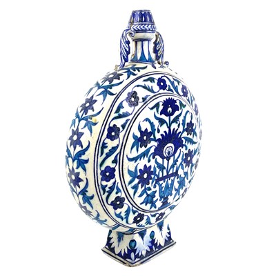 Lot 1004 - A Multan pottery moon flask, Sindh, Pakistan, 19th century.