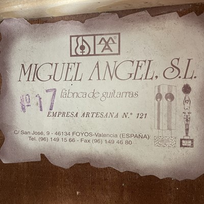 Lot 146 - A 'Miguel Angel, S.L.' Empressa Artesana Nº 121 classical guitar.