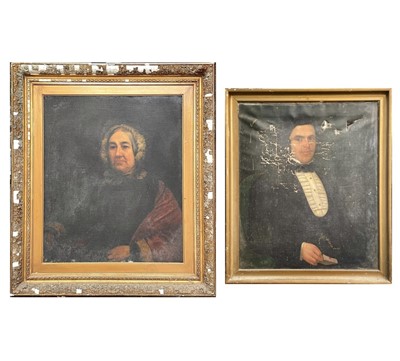 Lot 138 - Two Victorian oil on canvas portraits.