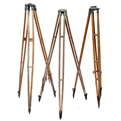 Lot 390 - A 20th century theodolite tripod stand with...