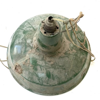 Lot 385 - A Thorlux enamel industrial light shade...