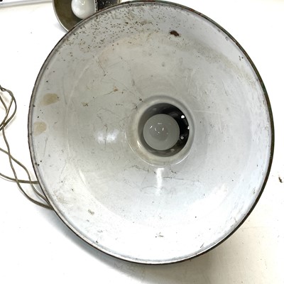 Lot 385 - A Thorlux enamel industrial light shade...