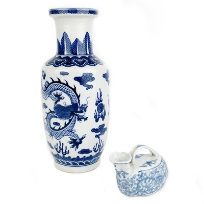 Lot 396 - A Japanese blue and white porcelain water pot, late 19th century.