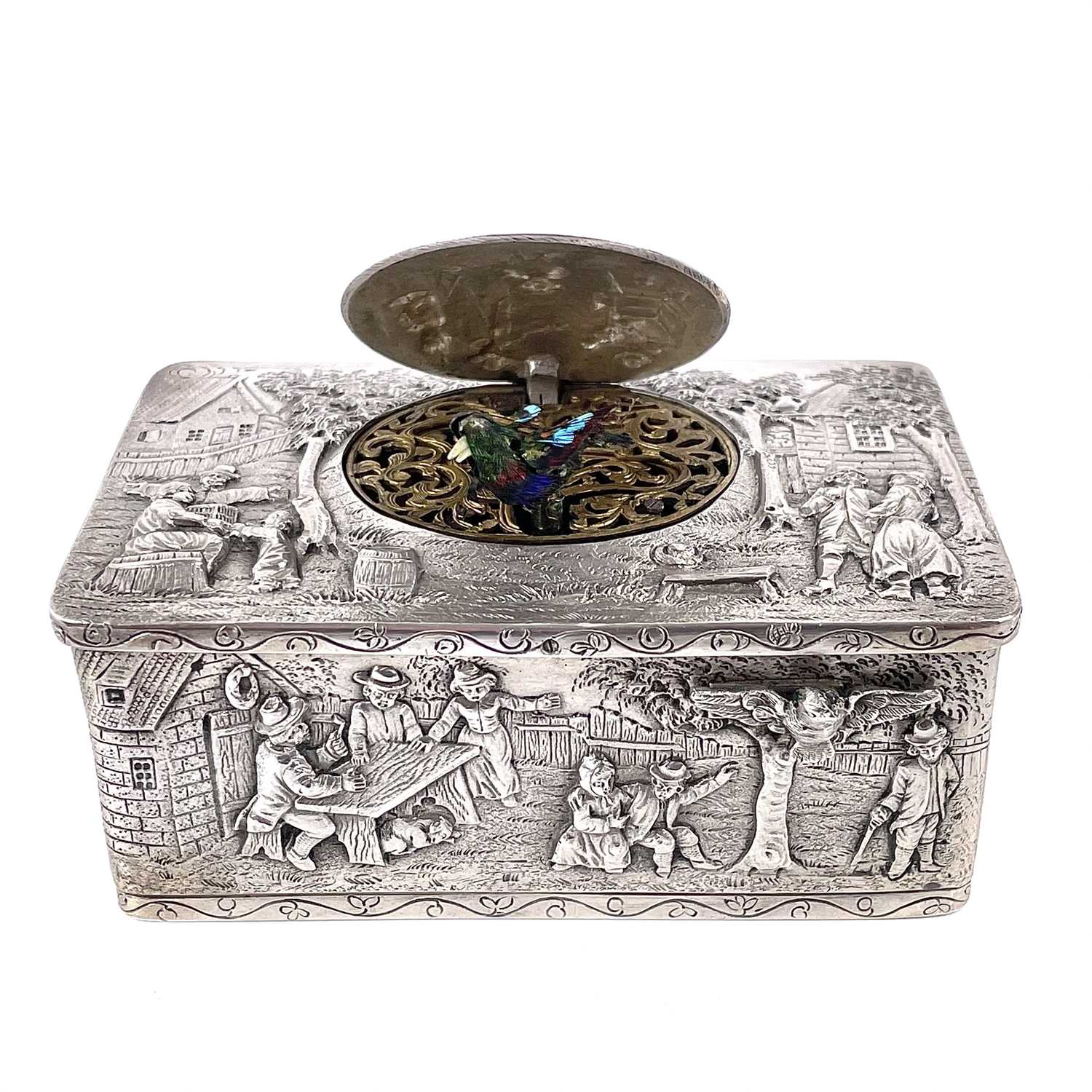 Lot 306 - An early 20th century Swiss silver singing